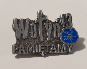 Pin metalowy Wołyń 43 Pamiętamy
